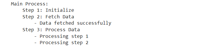 Hierarchical Logs with Indentation Using Newlines