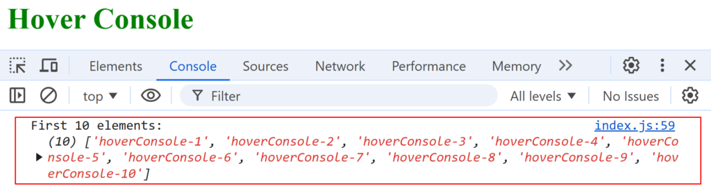 Logging Large Arrays