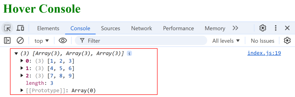 Log Nested Array