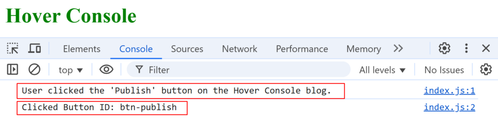 A Practical Example of console.log and console.info